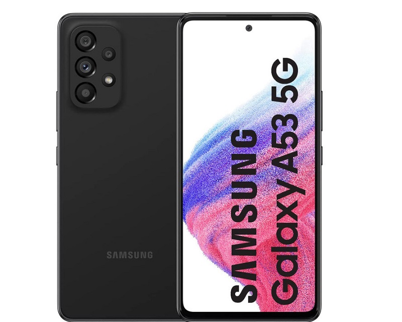 Samsung mobile phone model GALAXY A53 5G dual sim card capacity 128 GB and RAM 8 GB