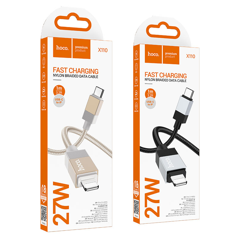 کابل Type-C به iP مدل X110 با قابلیت شارژ سریع PD 27W