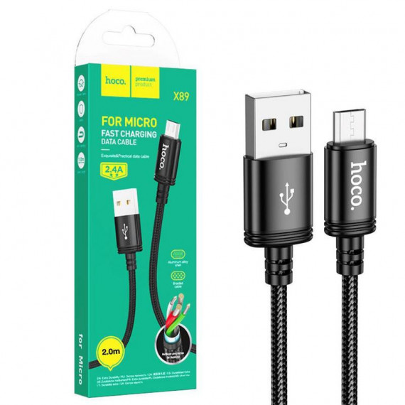 کابل شارژ USB به Micro USB هوکو (hoco) طول 1 متر مدل X89