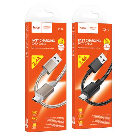 کابل شارژ USB به Micro USB هوکو (hoco) طول 1 متر مدل X119