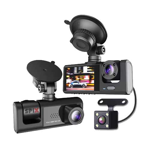 دوربین ثبت وقایع خودرو سه لنز مانیتوردار SPIX-CD132W