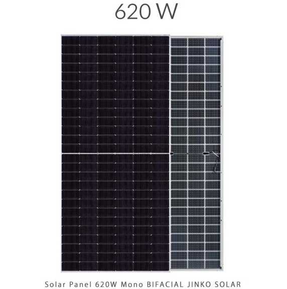 پنل خورشیدی 620 وات مونو کریستال مدل بایفشیال N-Type برند JINKO SOLAR