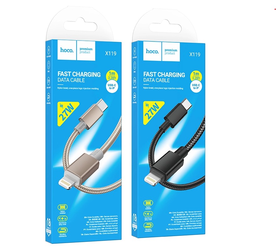کابل برند هوکو مدل X119 با سری تایپ سی به لایتنینگ