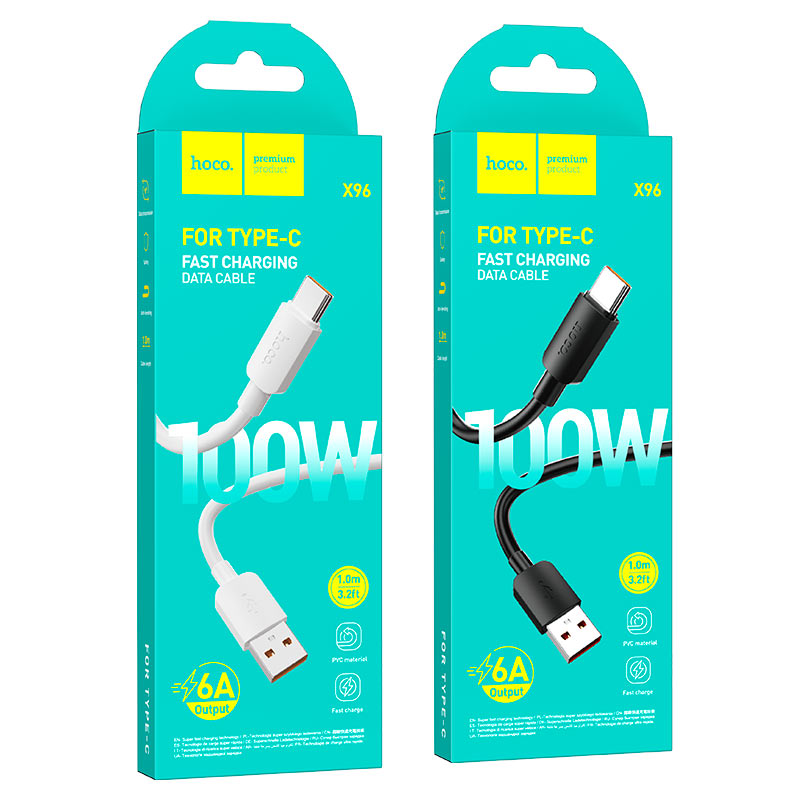 کابل شارژ 100 وات USB-A به USB-C هوکو مدل X96 طول 1 متر