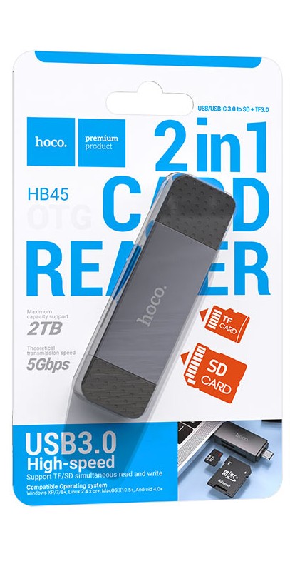Card reader “HB45 Spirit” USB-A + Type-C  3.0